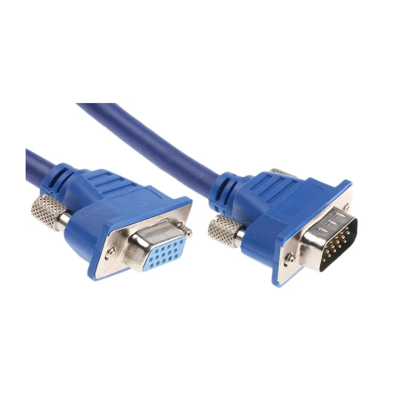 RS PRO Male VGA to Female VGA Cable, 15 m, Low Profile Jacket, Blue, Model 665-9548