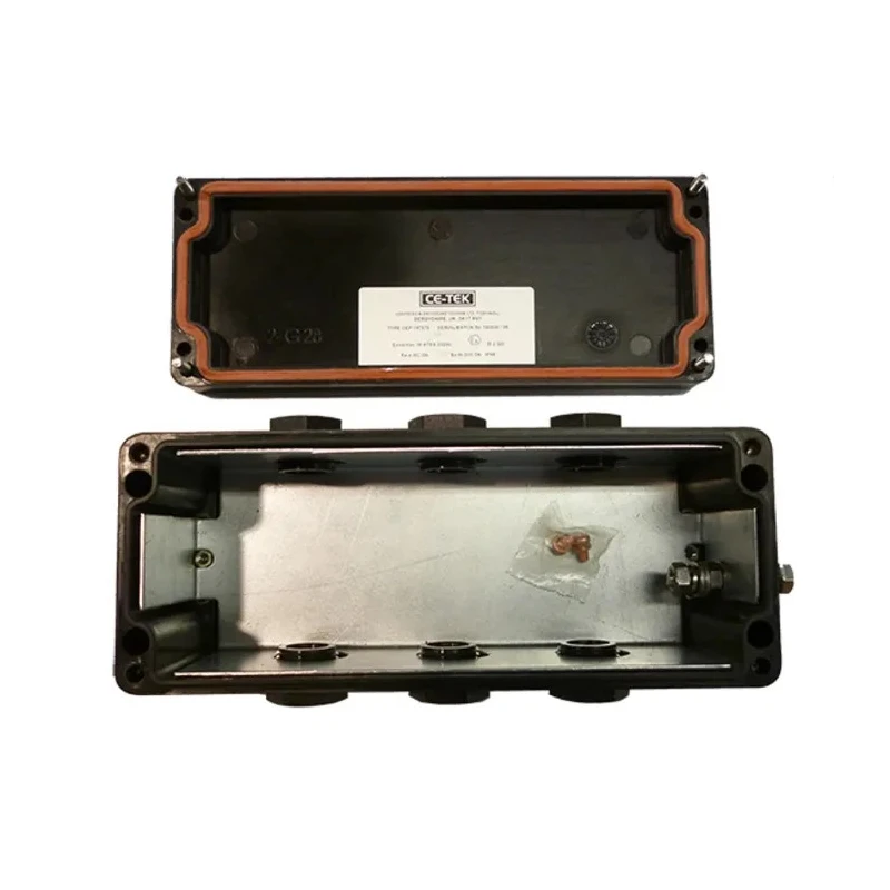 CE-TEK Black Glass Reinforced Polyester Junction Box CEP197575PAU, IP66, ATEX Certified, 75mm x 75mm x 190mm