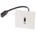 RS PRO Female 1 Gang Wall Mounted HDMI Plastic Faceplate Screwed 665-9633