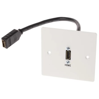 RS PRO Female 1 Gang Wall Mounted HDMI Plastic Faceplate Screwed 665-9633