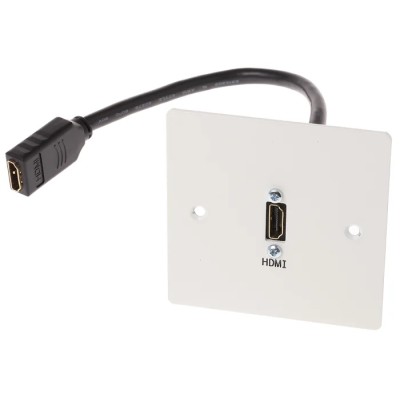 RS PRO Female 1 Gang Wall Mounted HDMI Plastic Faceplate Screwed 665-9633