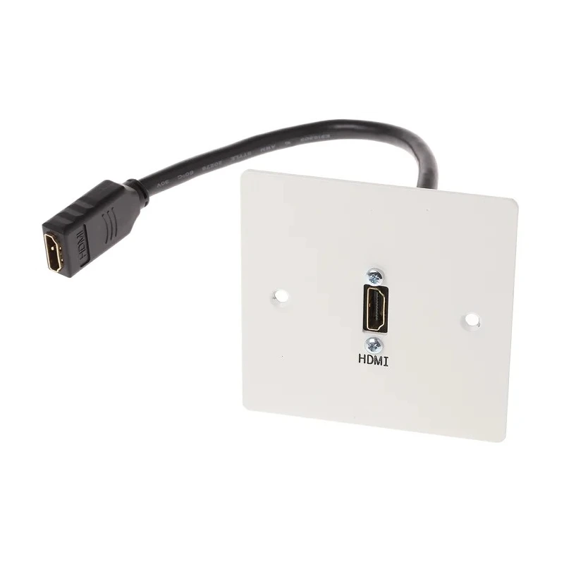 RS PRO Female 1 Gang Wall Mounted HDMI Plastic Faceplate Screwed 665-9633
