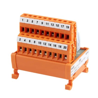 Phoenix Contact 20-Contact Male Interface Module Flat Ribbon Cable Connector DIN Rail Mount 1A 125V AC 665-9664