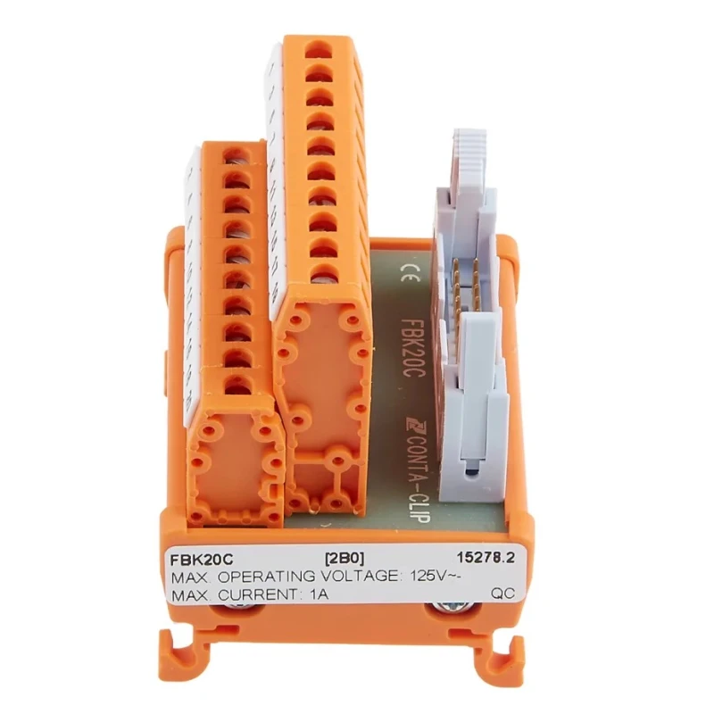 Phoenix Contact 20-Contact Male Interface Module Flat Ribbon Cable Connector DIN Rail Mount 1A 125V AC 665-9664