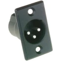 Amphenol Industrial Panel XLR Connector, Straight, Male, 3 Contacts, Silver Plating AC3MMPNZB