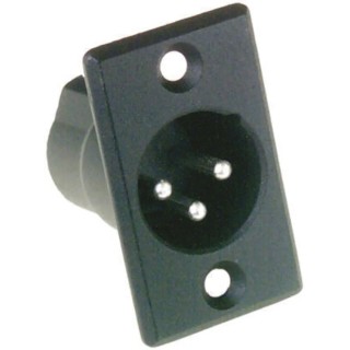 Amphenol Industrial Panel XLR Connector, Straight, Male, 3 Contacts, Silver Plating AC3MMPNZB