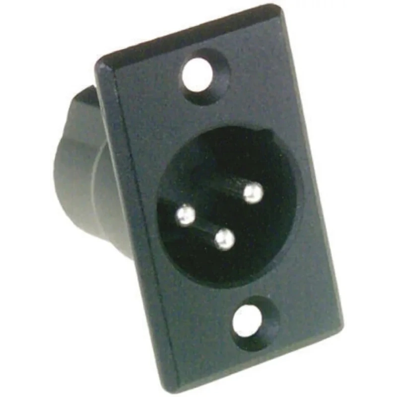 Amphenol Industrial Panel XLR Connector, Straight, Male, 3 Contacts, Silver Plating AC3MMPNZB
