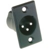 Amphenol Industrial Panel XLR Connector, Straight, Male, 3 Contacts, Silver Plating AC3MMPNZB