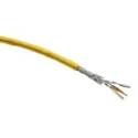 HARTING Cat6 Ethernet Cable, 100 m, Shielded Screened Yellow Polyurethane Jacket 100V Cat6 8 Cores 6.9mm Diameter