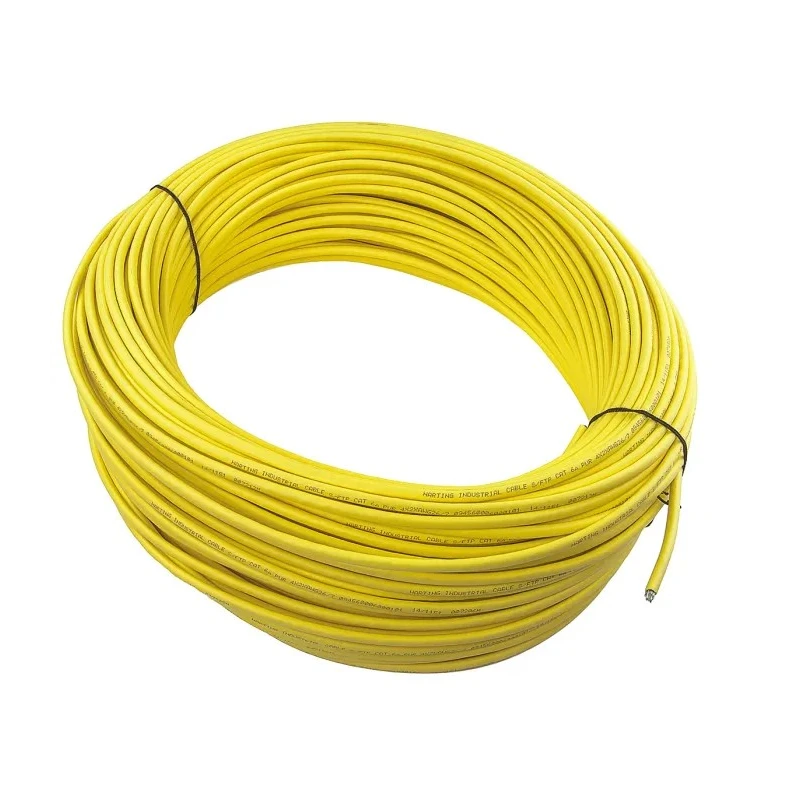 HARTING Cat6 Ethernet Cable, 100 m, Shielded Screened Yellow Polyurethane Jacket 100V Cat6 8 Cores 6.9mm Diameter