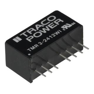 TRACOPOWER DC/DC Converter 12V dc 250 mA 3W PCB Mount 7-Pin SIP Package TMR 3-2412WI