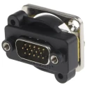 Switchcraft 15-Way D-Sub Adapter Panel Mount Straight Gold over Nickel Contacts Brass EHHD15MM