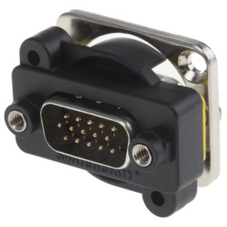 Switchcraft 15-Way D-Sub Adapter Panel Mount Straight Gold over Nickel Contacts Brass EHHD15MM
