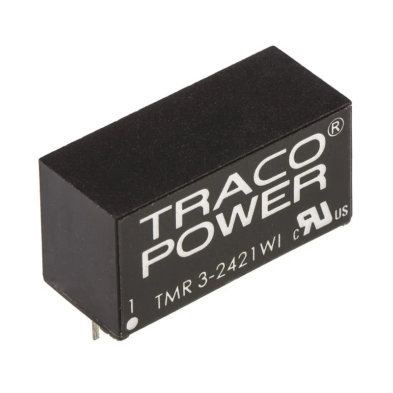 TRACOPOWER Regulated Isolated 3W DC-DC Converter 5V dc 300mA 9-46V Input Through Hole SIP Package TMR 3-2421WI