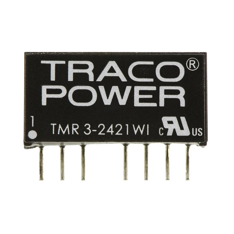 TRACOPOWER Regulated Isolated 3W DC-DC Converter 5V dc 300mA 9-46V Input Through Hole SIP Package TMR 3-2421WI