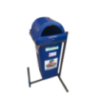 Plastic Permanent Structure Litter Bins Single Mounted 60 Litre