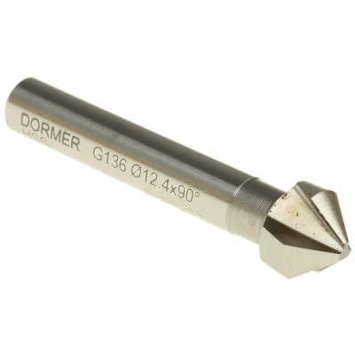 Dormer High Speed Steel Drill Bit 12.4 mm Head Diameter 3 Flute 90° Countersink Bit G13612.4