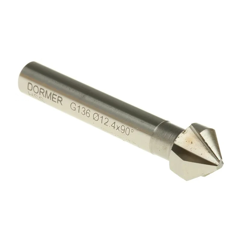 Dormer High Speed Steel Drill Bit 12.4 mm Head Diameter 3 Flute 90° Countersink Bit G13612.4