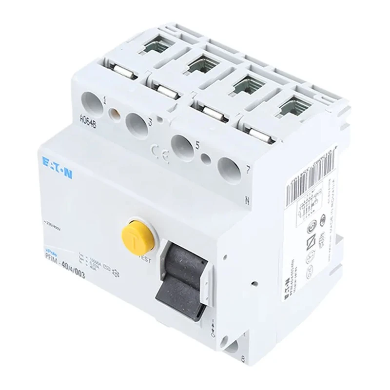 Eaton PFIM Series Residual Current Circuit Breaker 40A 3+N-Pole 30 mA Type AC 500A Breaking Capacity 235410 PFIM-40/4/003-MW