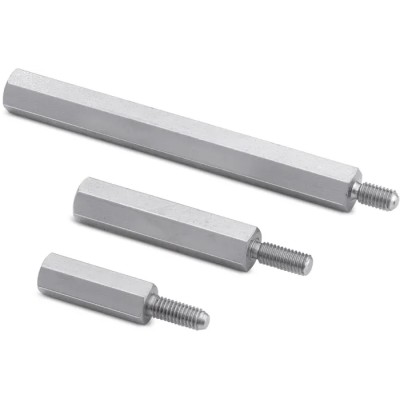 Wurth Elektronik Brass Hex Standoff M2.5 Thread, 7 mm Body Length, 6 mm Stud Length, Nickel Finish 971070154