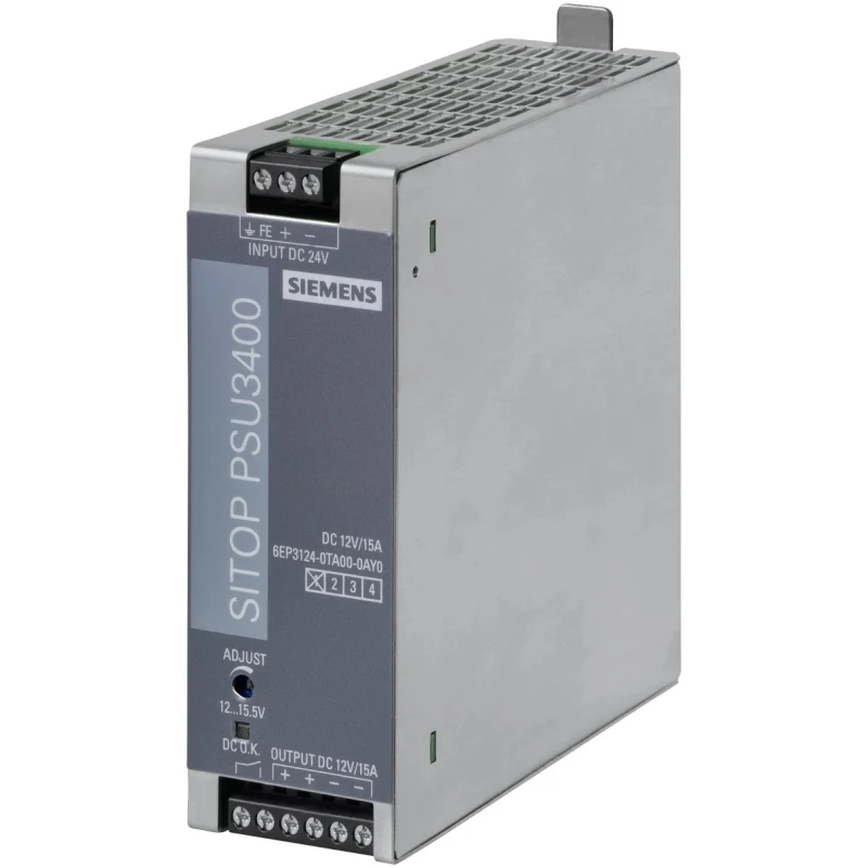 Siemens SITOP PSU3400 Stabilized DC/DC Converter 12V DC, 15A, 24-32V DC Input, DIN Rail Mount, 200W, Max Temp 70°C PSU3400