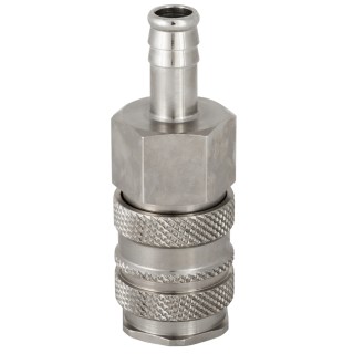RS PRO Brass, Steel Pneumatic Quick Connect Coupling, Female, Male 13mm Single Shut Off, Nickel Plated, Operating 667-2002