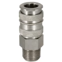 RS PRO Steel, Brass Pneumatic Quick Connect Coupling 1/4 in Male G Single Shut Off with Valve 667-2049