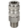 RS PRO Steel, Brass Pneumatic Quick Connect Coupling 1/4 in Male G Single Shut Off with Valve 667-2049