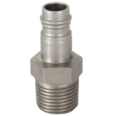 RS PRO Steel Pneumatic Quick Connect Coupling 1/4 in Male G Thread Nickel Finish 35 bar Operating Pressure 100°C 667-2024