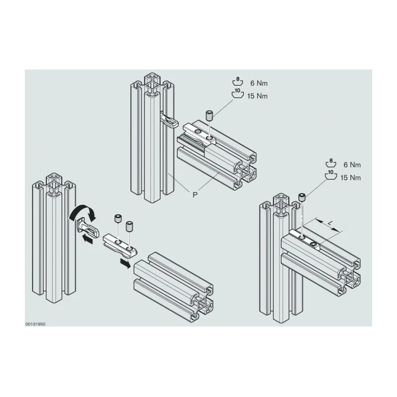 Bosch Rexroth Tensioning Connector Connecting Component Strut Profile 30 mm Groove Size 8 mm 3 842 538 489