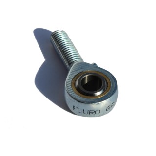 Fluro Galvanised Steel Rod End M8 x 1.25 Male Thread 8mm Bore Left Hand Thread GAL8