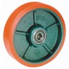 LAG Blue, Orange Polyurethane Trolley Wheel 300 kg Load Capacity 100mm Diameter Cast Iron Hub Ball Bearing 7005 CC