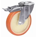 LAG Medium Duty Swivel Castor Wheel 120 kg Capacity 100 mm Diameter Polyurethane Tyre 20230 FR FB