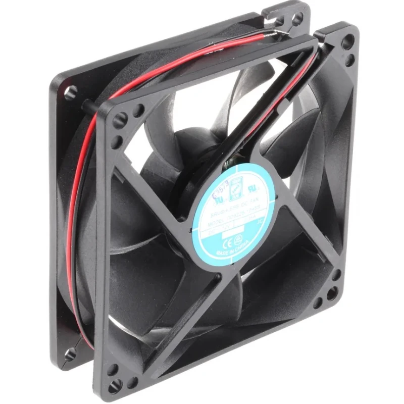 RS PRO OD9225 Series DC Sealed Sleeve Axial Fan 12V DC 2.9W 2900 RPM 88.3 m³/h 92.5mm x 92.5mm x 25mm OD9225