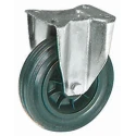 LAG Fixed Castor Wheel, 75 kg Capacity, 100 mm Diameter, 128 mm Overall Height, Galvanised Steel Frame 14108