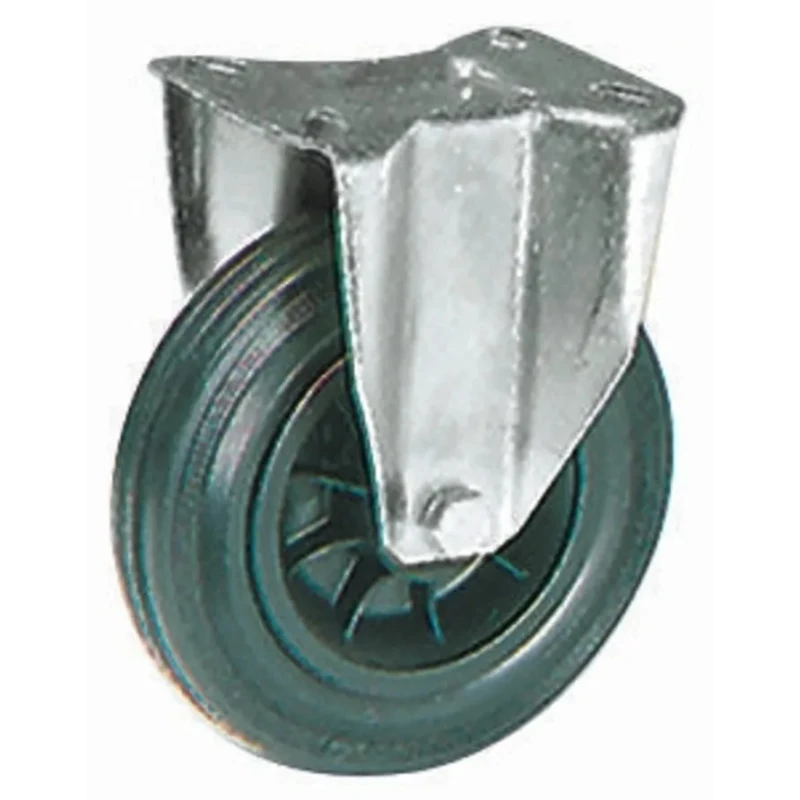 LAG Fixed Castor Wheel, 75 kg Capacity, 100 mm Diameter, 128 mm Overall Height, Galvanised Steel Frame 14108