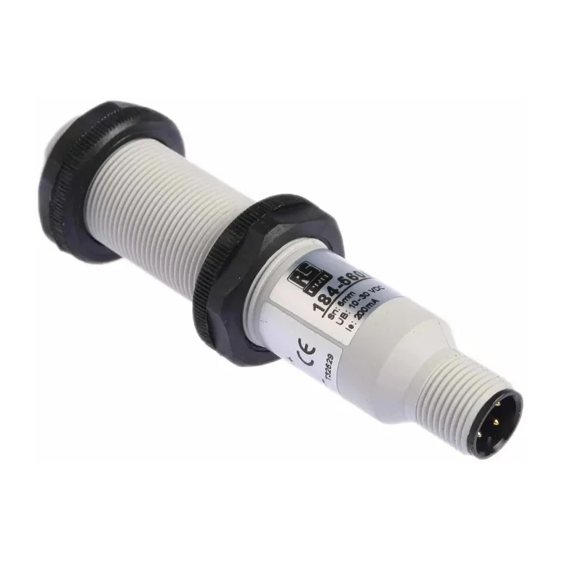 RS PRO Threaded Barrel Capacitive Proximity Sensor M18 x 1, 5 mm Detection, NPN Output 15 mA 30 V DC 1000 V AC 184-5605