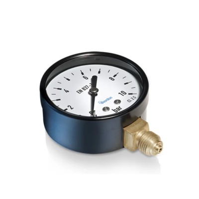 Bourdon 50 mm G 1/4 Bottom Pressure Gauge, 2.5 bar, ±2.5% Accuracy, Black Painted Steel Case MAT2-D20.B18