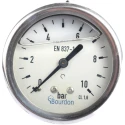 Bourdon Stainless Steel Case Pressure Gauge 63 mm Dial, G 1/4 Connection, 10 bar MIT3-F22.B22