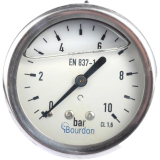 Bourdon Stainless Steel Case Pressure Gauge 63 mm Dial, G 1/4 Connection, 10 bar MIT3-F22.B22