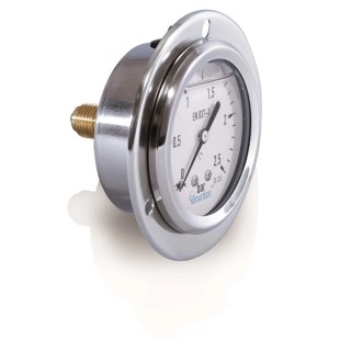 Bourdon 63 mm Stainless Steel Case Front Flange Pressure Gauge G 1/4 Connection 250 bar MIT3-B22.B35