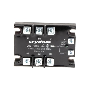 Crydom D5 Series Solid State Relay, Panel Mount, 25A Load Current, 530 Vrms Load Voltage, 32V DC Control D53TP25D