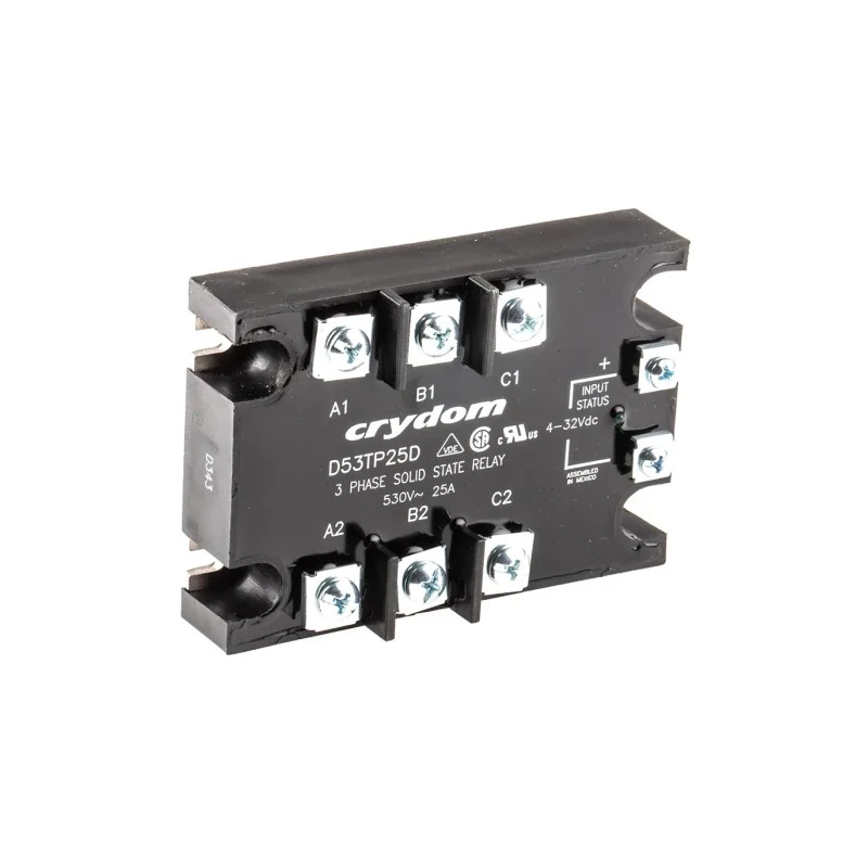 Crydom D5 Series Solid State Relay, Panel Mount, 25A Load Current, 530 Vrms Load Voltage, 32V DC Control D53TP25D
