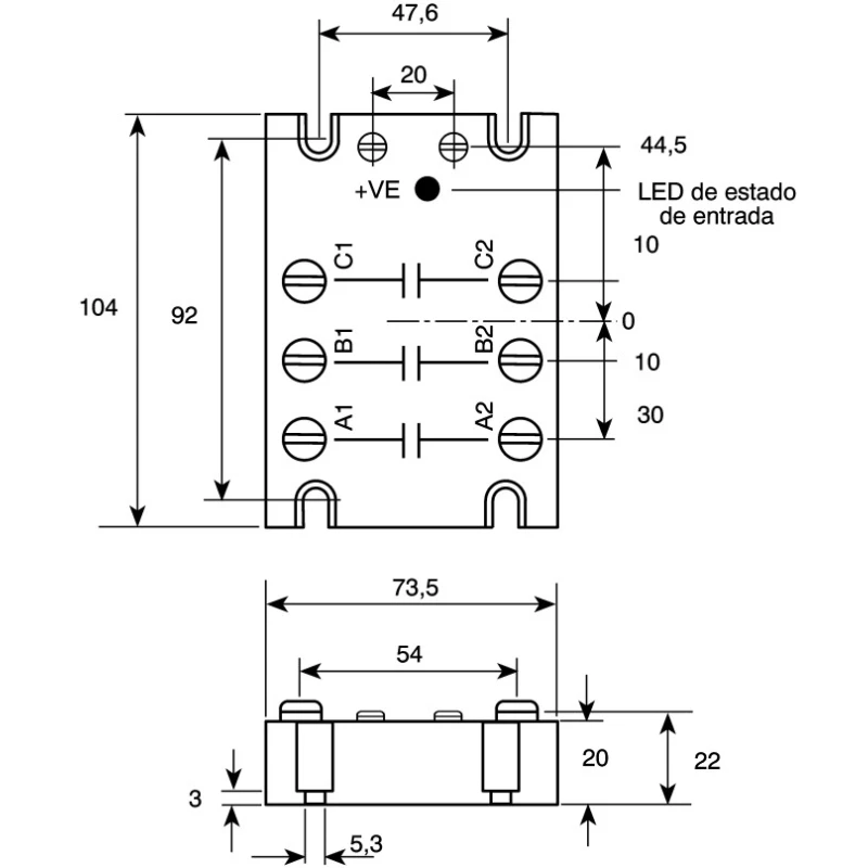 Crydom D5 Series Solid State Relay, Panel Mount, 25A Load Current, 530 Vrms Load Voltage, 32V DC Control D53TP25D