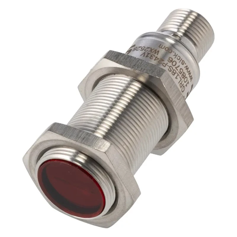 SICK Retroreflective Photoelectric Sensor Cylindrical Stainless Steel Threaded Mount 60 mm to 6 m Detection GRL18S-P2431V
