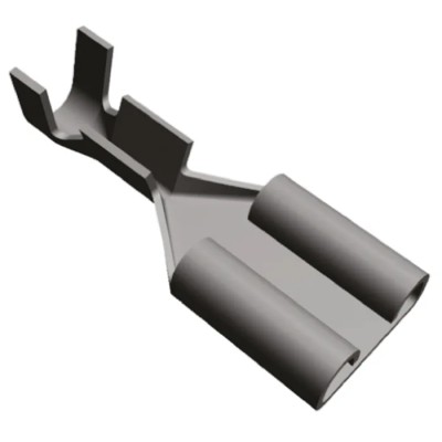 TE Connectivity FASTON .250 Silver Uninsulated Female Spade Connector, Crimp, 6.35 x 0.81 mm Tab Size 20 AWG to 15 160807-2
