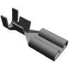 TE Connectivity FASTON .187 Black Uninsulated Female Spade Connector Crimp 4.75 x 0.51 mm 17 AWG to 13 AWG 5-160431-2
