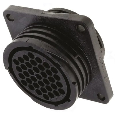 TE Connectivity CPC Straight 37 Way Panel Circular Connector Female Black Thermoplastic Shell Size 23 Threaded 182920-1