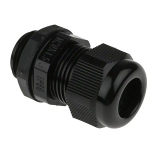 RS PRO Black Nylon Cable Gland M20 Thread, 6 mm Minimum, 12 mm Maximum Diameter, IP68 Protection 669-4664