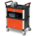 RS PRO 3 Shelf Aluminium Rubber Trolley 630mm Platform Length 150kg Load Capacity Model 669-3756
